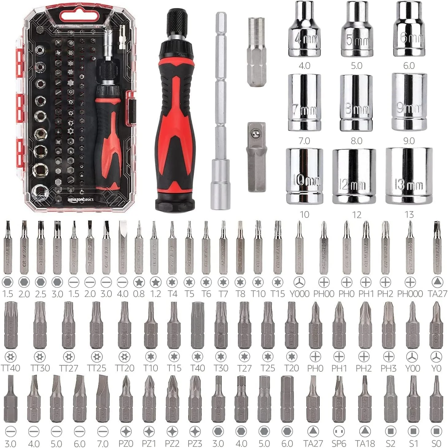 Amazon Basics 73pc Tool Set Deal $15.28 Save 24%