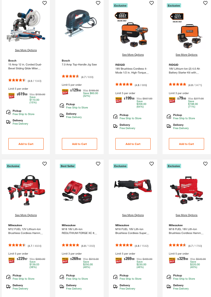 Today Only Home Depot Power Tool Sale 45% Off Deal