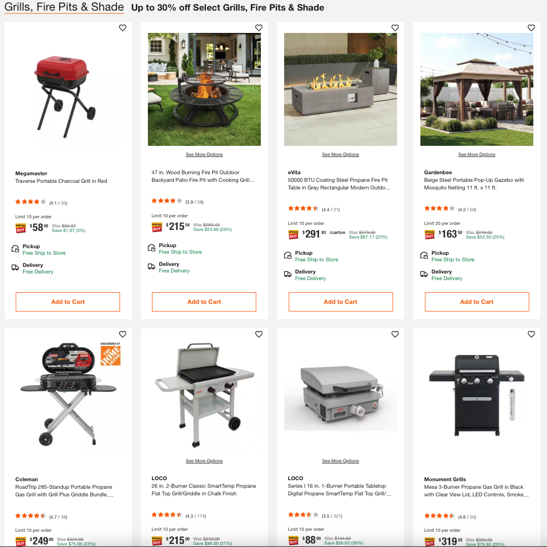 Today Only: Save 30% on Home Depot Grills and Patio Gear
