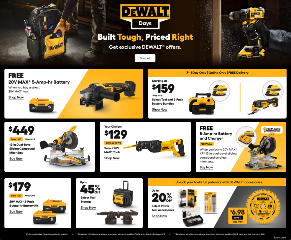 DeWALT Days Deal Save Up to 45% at Lowe’s