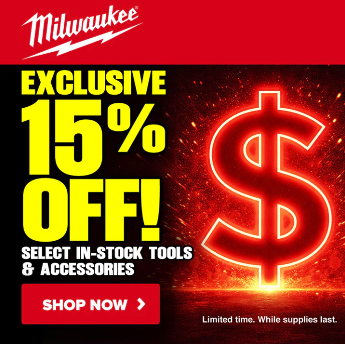 Save 15% on Milwaukee Power Tools and PACKOUT Gear