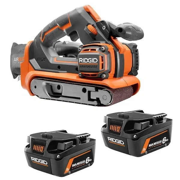 Save $199 on RIDGID 18V 6.0 Ah Battery 2 Pack and Free Sander