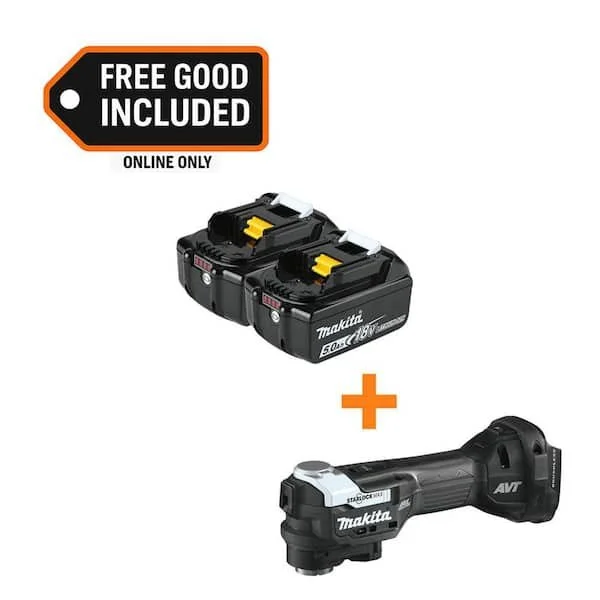 Save $269 Makita 18V Multi Tool and 5.0Ah 2 Pack Deal $289
