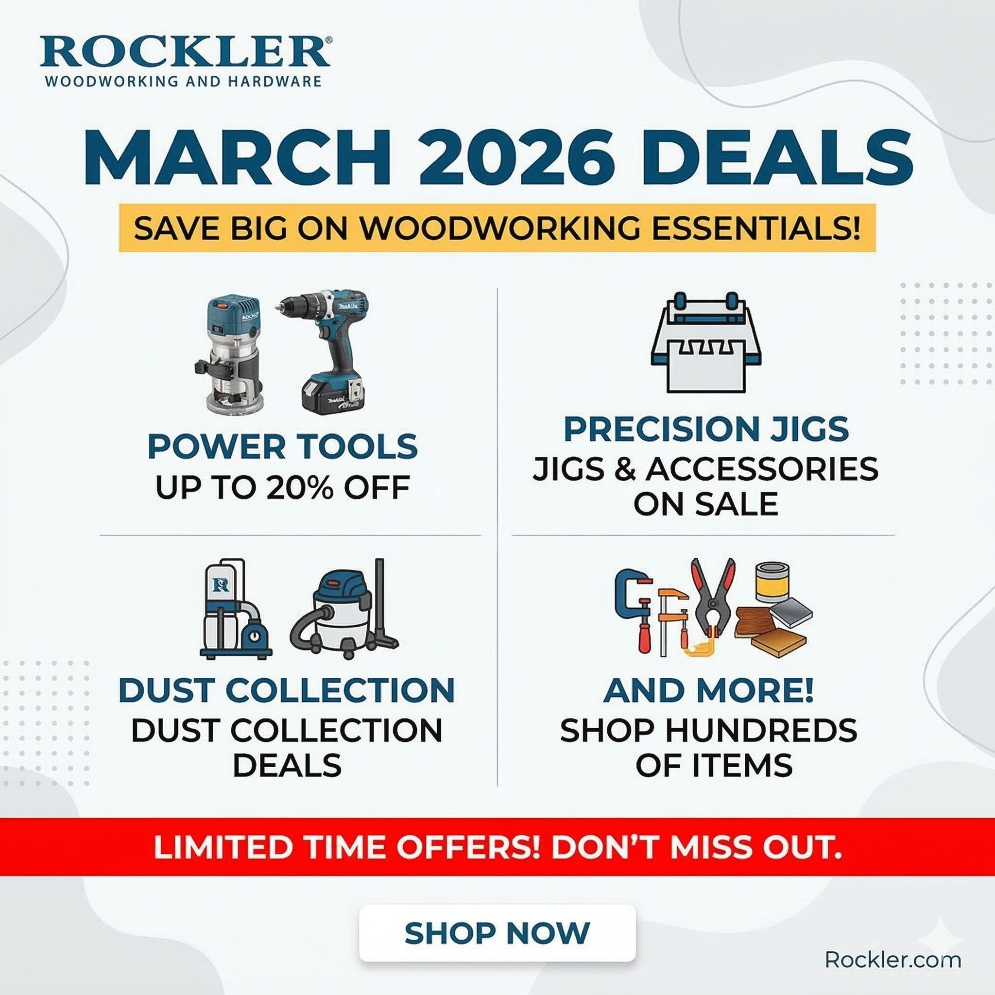 Best Rockler Deals for March 2026 — Tools, Jigs &amp; Woodworking Supplies on Sale