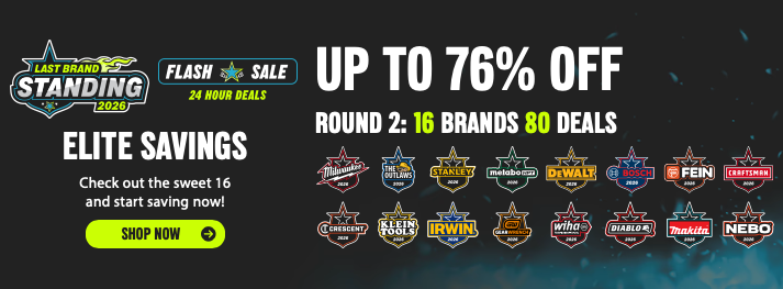 Save 76% Today Only on Milwaukee and Top Tool Brands