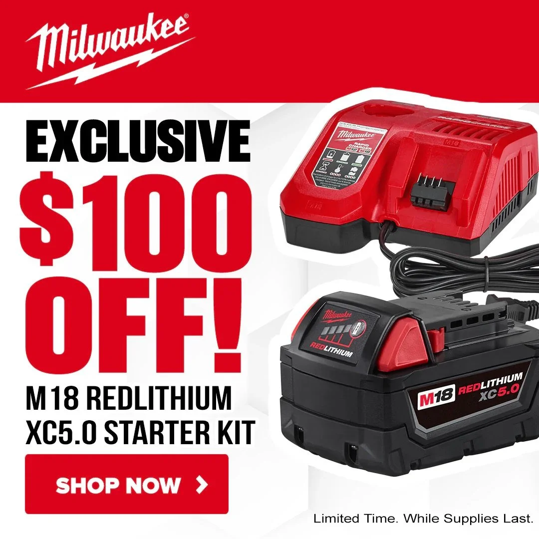 Save $100 on Milwaukee M18 Starter Kit Now Only $119