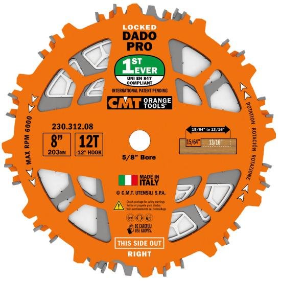 Save 40% on CMT Orange Tools 8" Locked Dado Pro Set $119.99