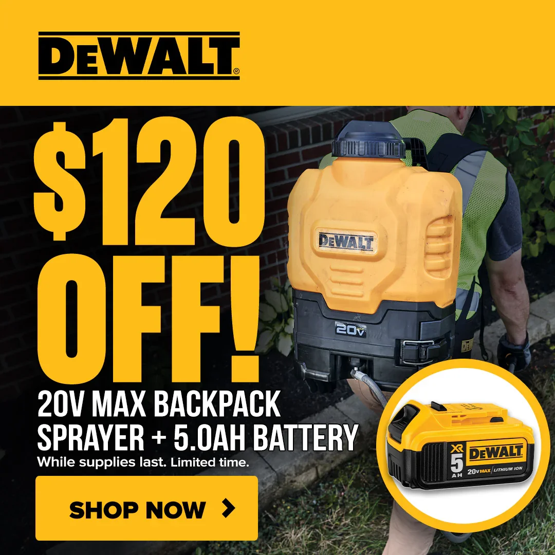 Save 28% DeWalt 20V 4 Gallon Backpack Sprayer Deal