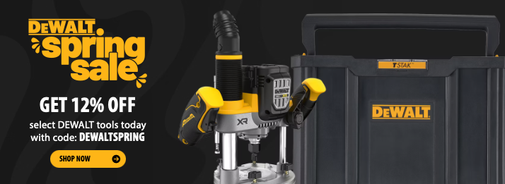Today Only Save 12% on DeWalt Tools with Code