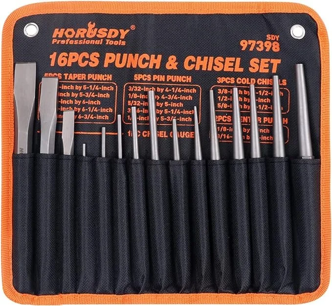 Save 14% HORUSDY 16pc Punch and Chisel Set Deal