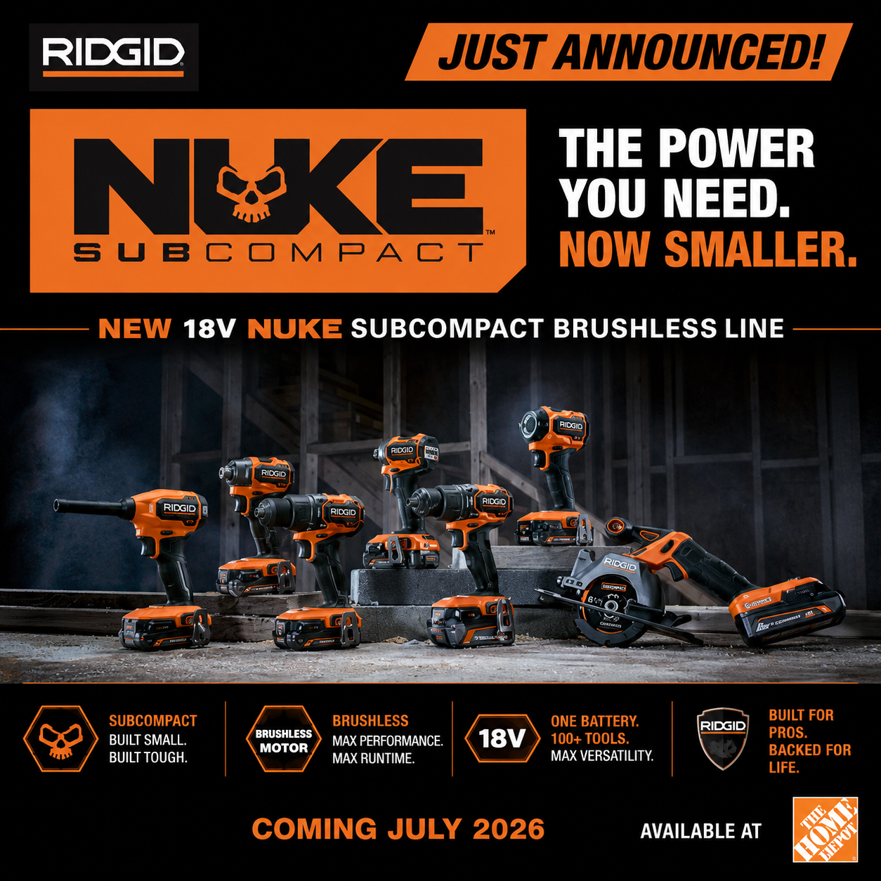 RIDGID NUKE Subcompact Tools (2026): Every New Release, Specs &amp; Pricing