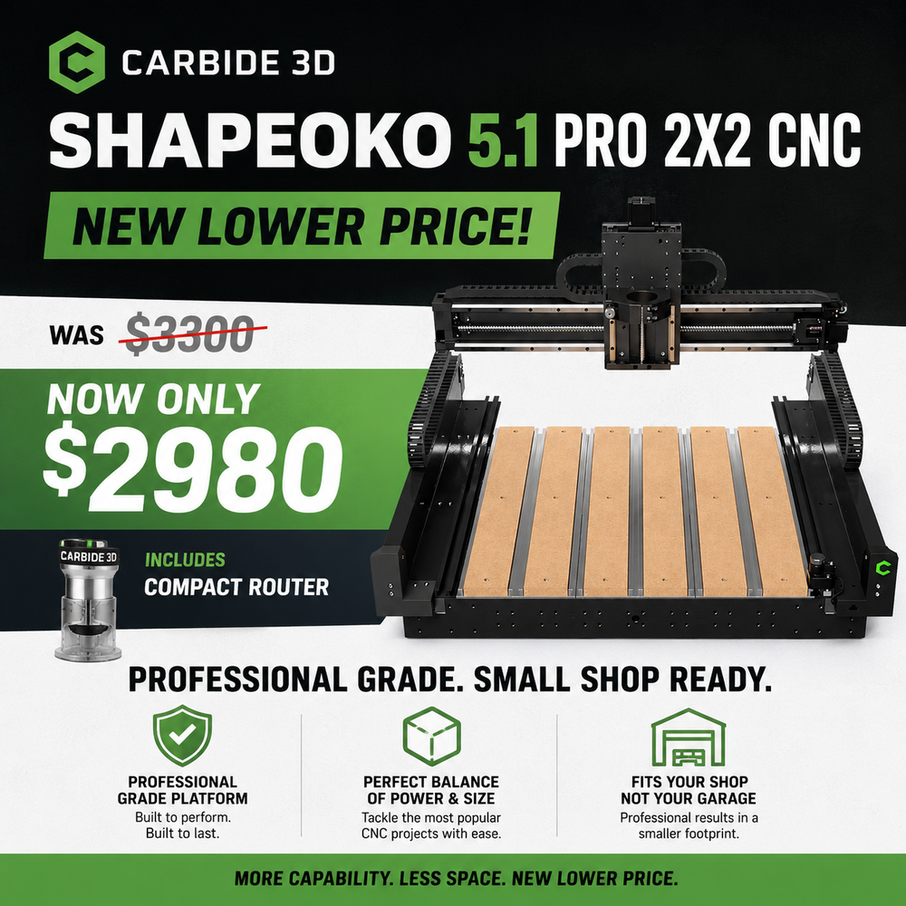 Save $320 on Carbide 3D Shapeoko 5.1 Pro 2x2 Deal — 731 Woodworks