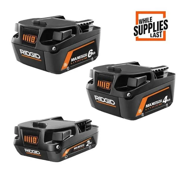 50% Off RIDGID 18V MAX Output Battery 3 Pack Deal