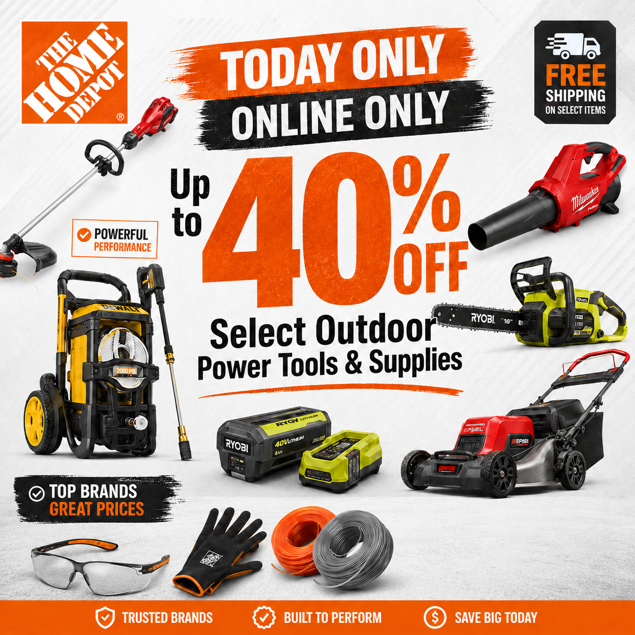 Today Only Save Up to 40% On Home Depot Outdoor Power Equipment 🌲