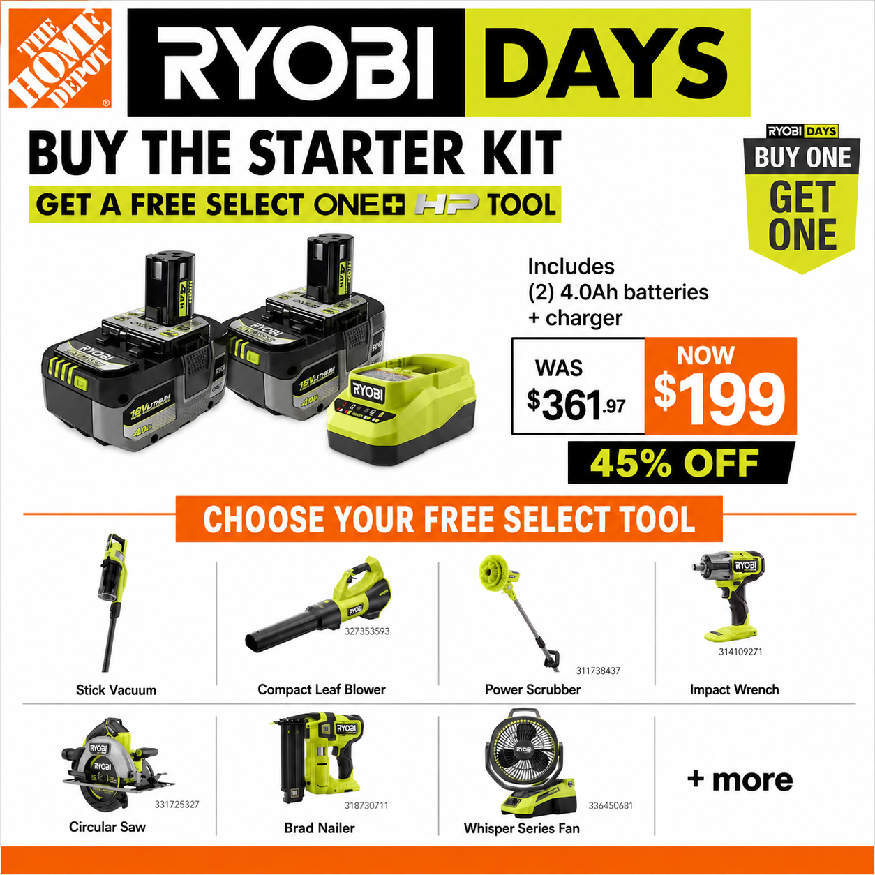 Save 45% RYOBI ONE+ HP Starter Kit Deal • Limited Time