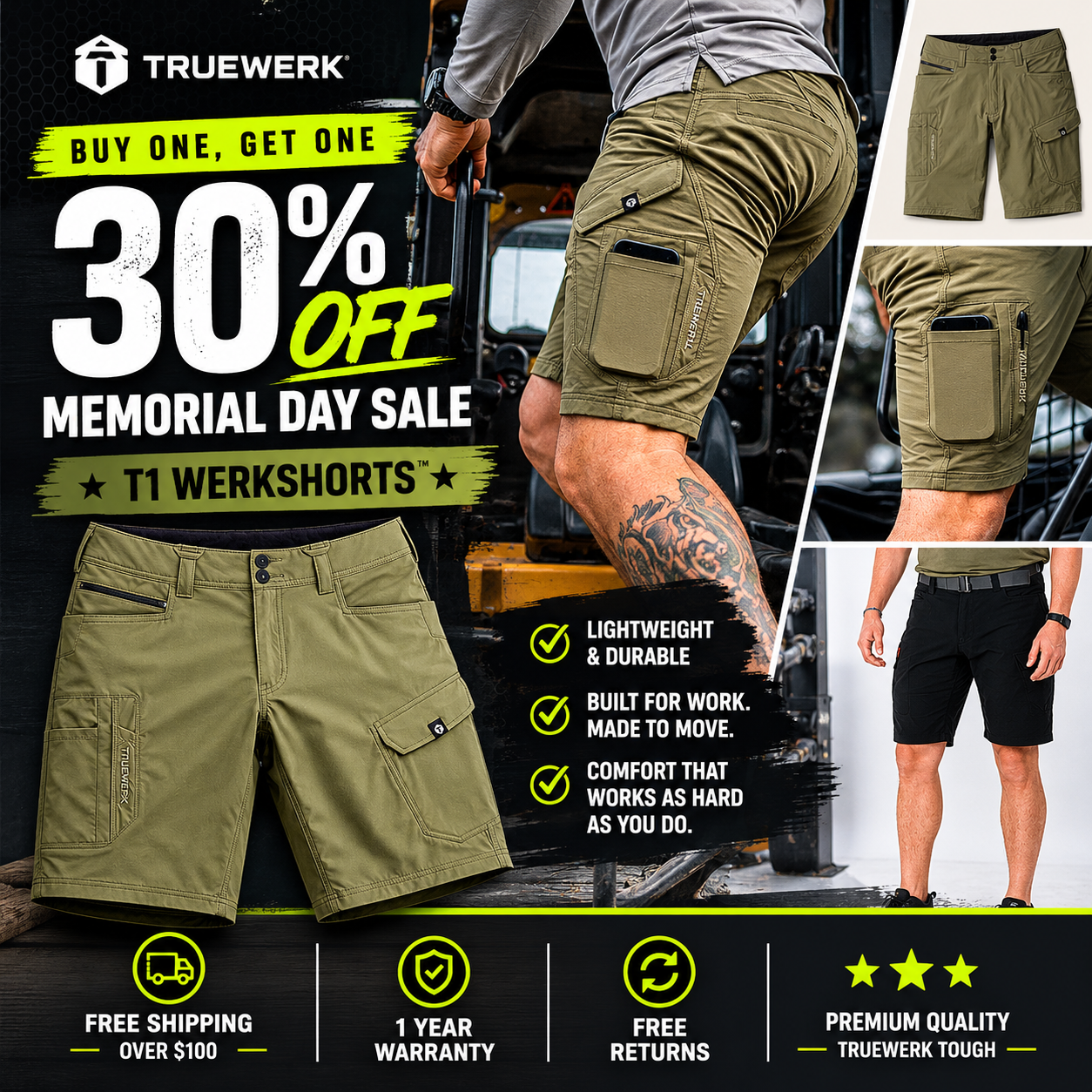 BOGO 30% Off Deal TrueWerk T1 WerkShort • Limited Time