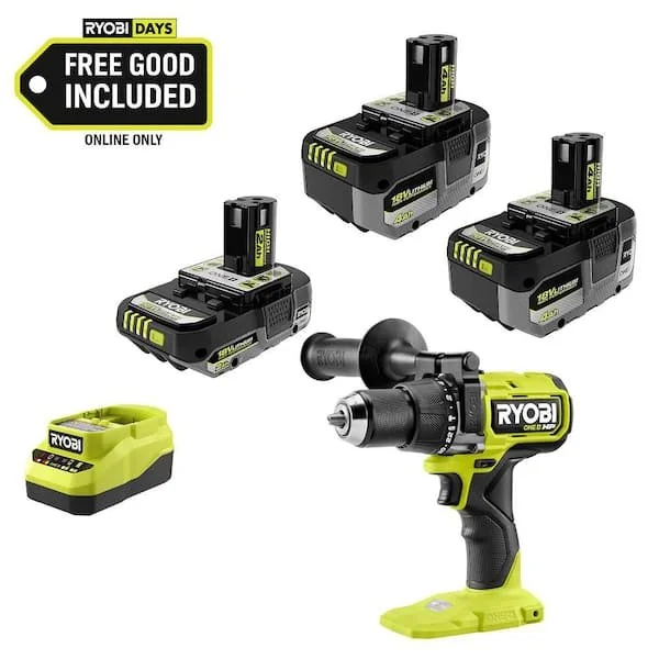 Today Only Save $311 RYOBI 18V Hammer Drill Kit $179