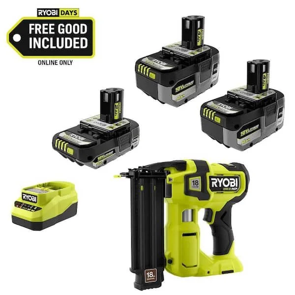 50% Off RYOBI 18V Battery Kit, Free Brad Nailer