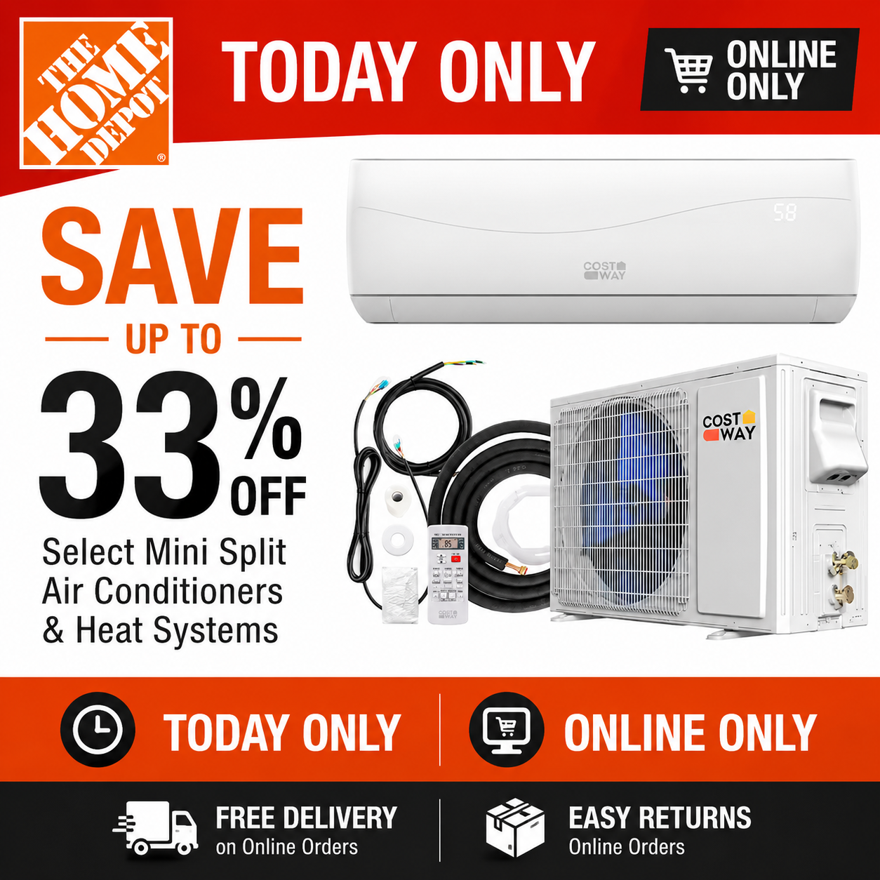 Today Only 33% Off Home Depot Mini Splits