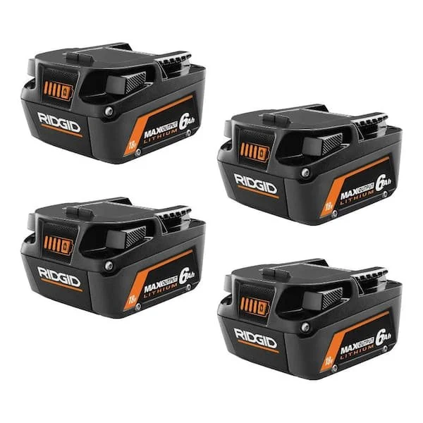 Today Only 52% Off RIDGID 18V 6.0Ah MAX Output Battery 4 Pack Deal