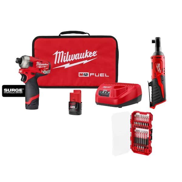 48% Off Milwaukee M12 FUEL SURGE Impact + Ratchet Combo