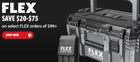 FLEX Tools Tiered Savings: Up to $75 Off Orders $99+