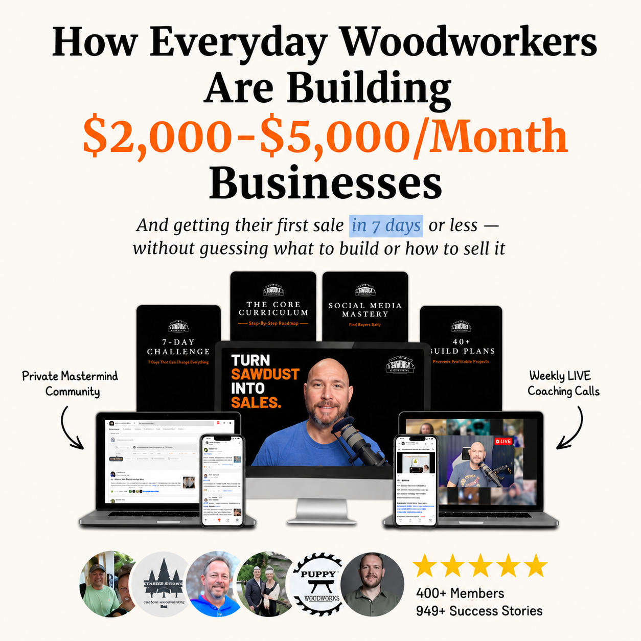 How Regular Woodworkers With Full Time Jobs Are Making $2,000 to $5,000 a Month