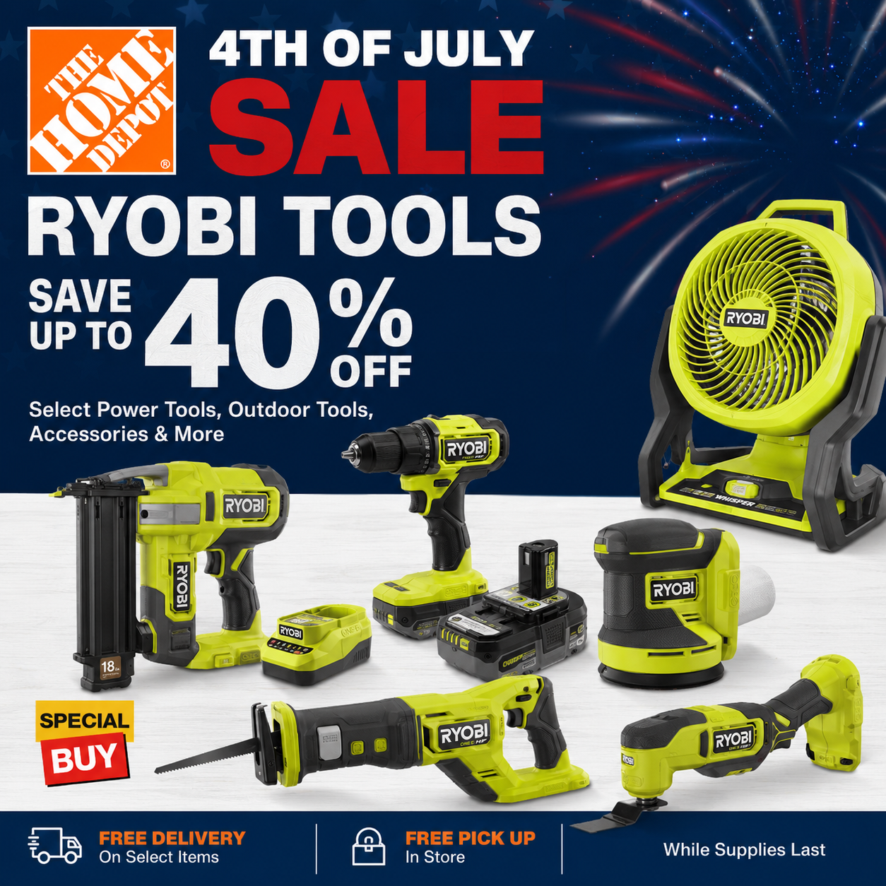 Save 40% Ryobi 4th of July Tool Sale • Limited Time