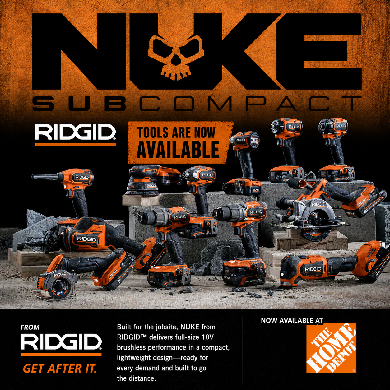 New RIDGID 18V NUKE Tools Now at Home Depot