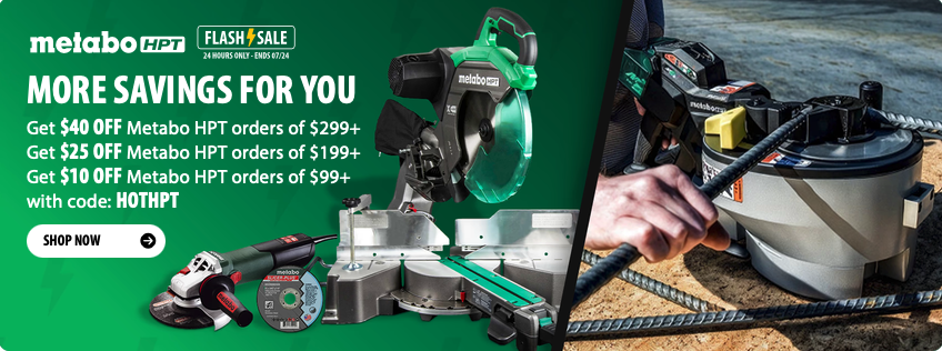 Save Up To $40 On Metabo HPT Orders Today Only