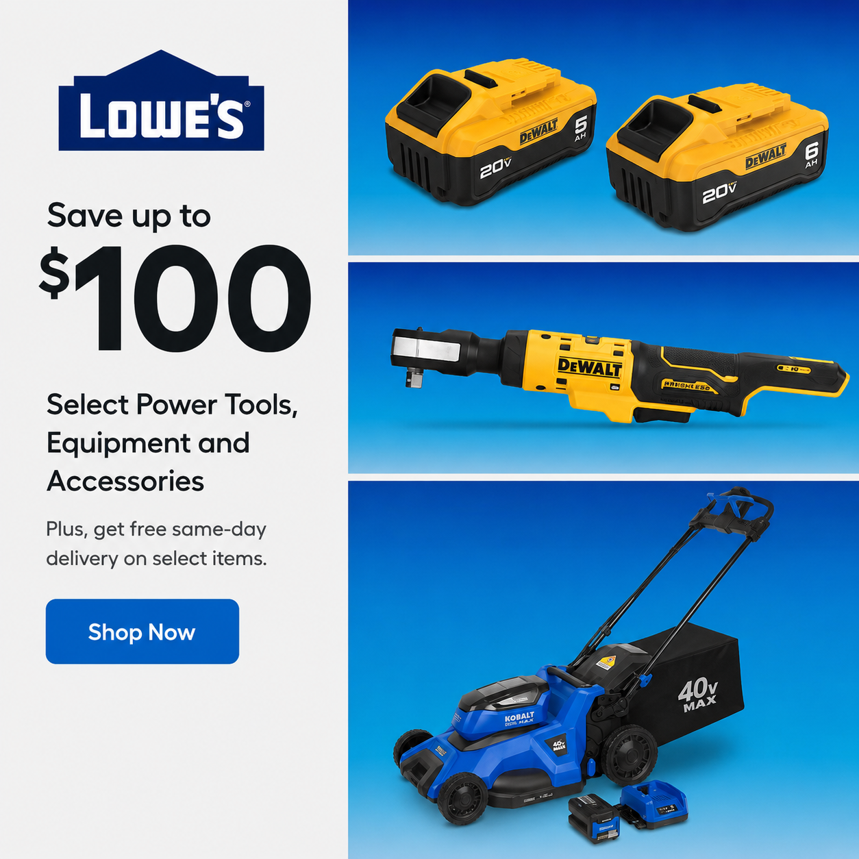 Lowe's Tool Sale: Save Up to $100 for a Limited Time