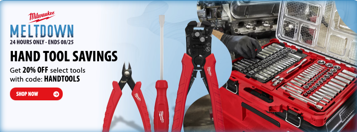 Today Only: 20% Off Milwaukee Hand Tools With Code