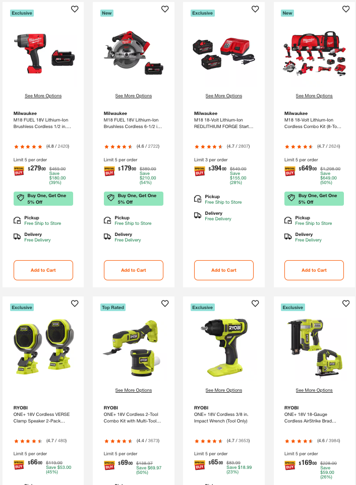 Today Only: Up to 50% Off Power Tools at Home Depot