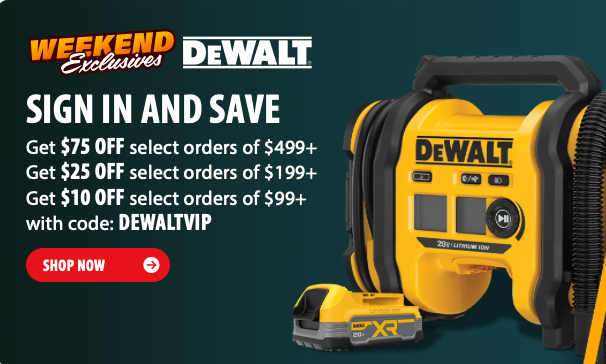 Up to $75 Off DEWALT Orders Today Only 🛒