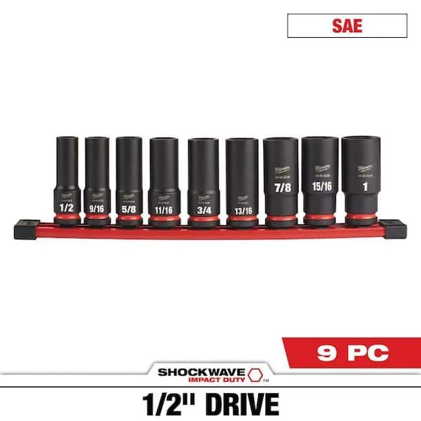 33% Off Milwaukee SHOCKWAVE Deep Socket Set, Now $39.97