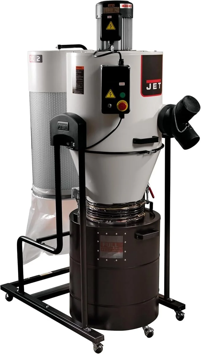 JET JCDC-2 2 HP cyclone dust collector with 30 gallon drum, pleated 2 micron filter, and remote control on sale for $1,899