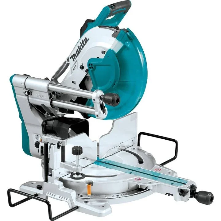 Makita 12 inch dual bevel sliding compound miter saw with laser for precision woodworking and crown molding cuts