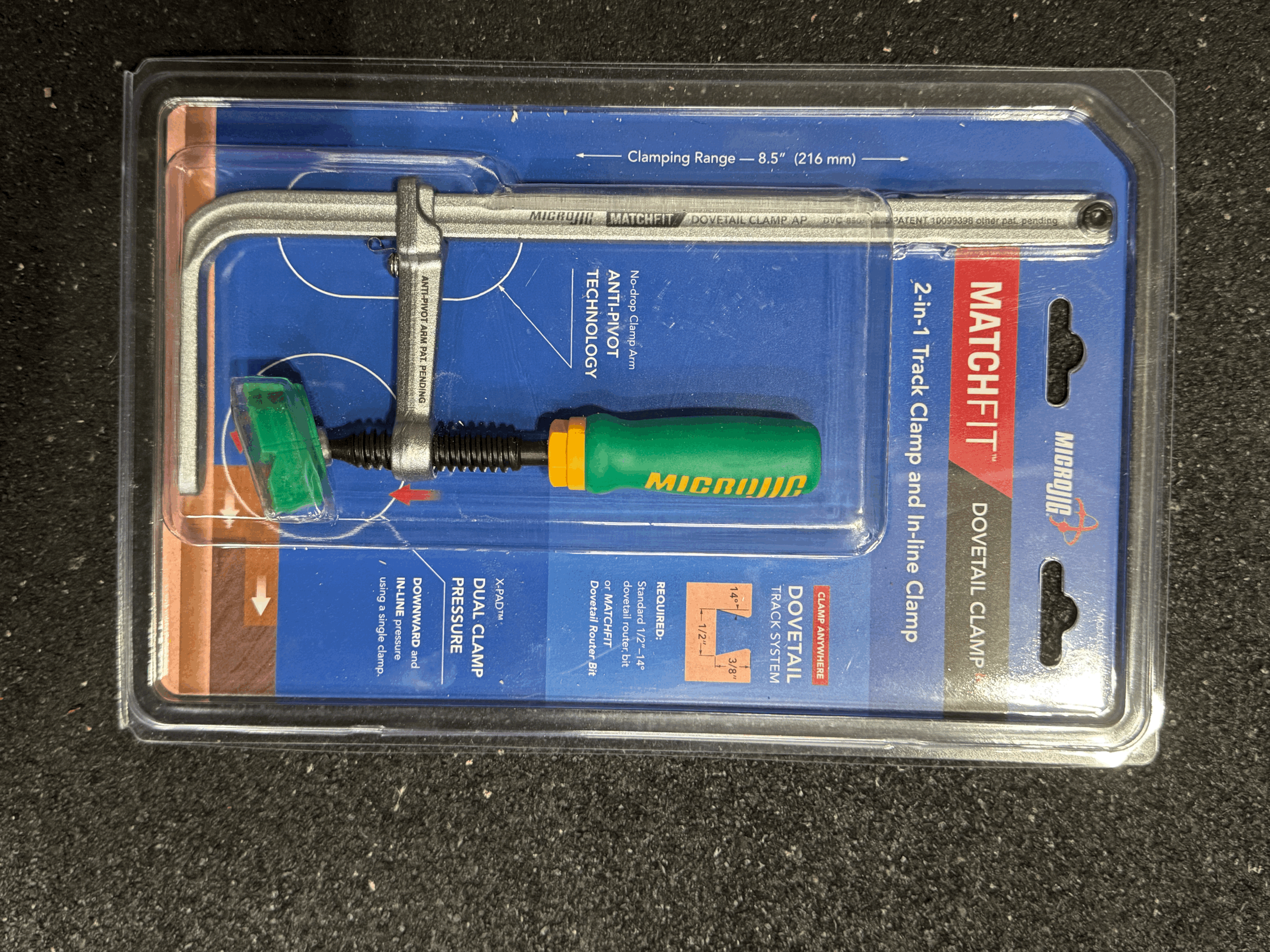 Used Microjig MATCHFIT Dovetail Track Clamp