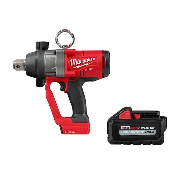 Milwaukee M18 FUEL ONE KEY 1 Inch High Torque Impact Wrench kit with 6.0Ah battery on sale at Home Depot