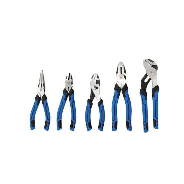 Kobalt 5 piece assorted pliers set with long nose, diagonal, slip joint, linesman, and groove joint pliers on sale for $14.98