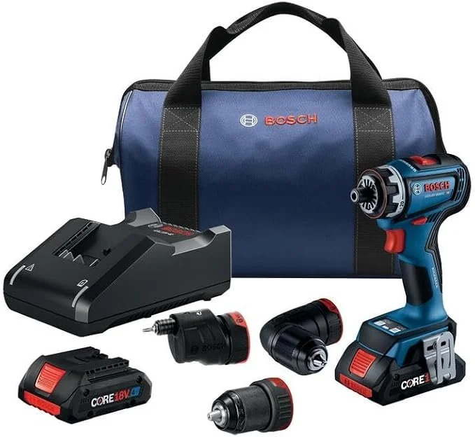 BOSCH 18V Flexiclick 5 in 1 Drill/Driver GSR18V-800FCB24 with attachments and CORE18V 4Ah battery