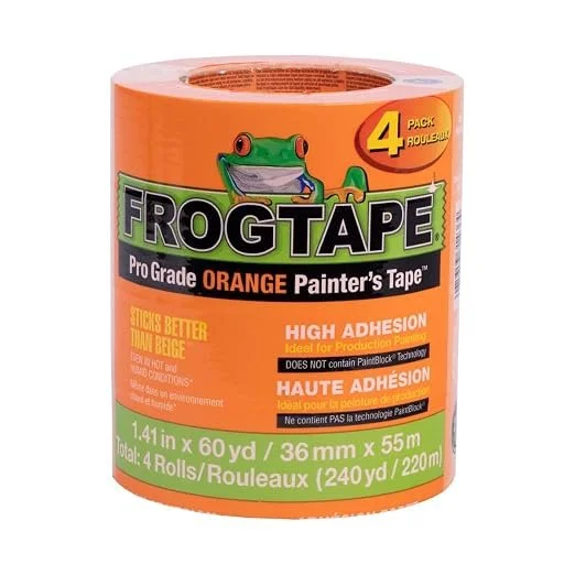 FrogTape ProGrade Orange painters tape 4 roll pack on sale for $10.56 at 50% off