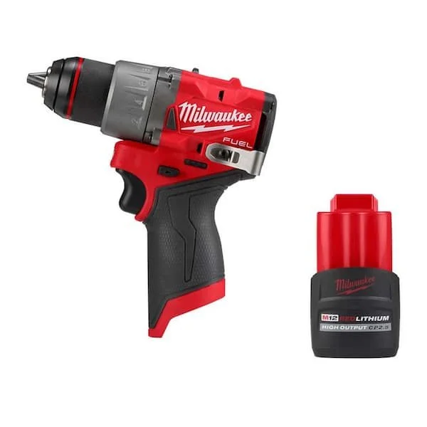 Milwaukee M12 FUEL 12V brushless cordless 1/2 inch drill driver with High Output 2.5Ah battery on sale for $149 at The Home Depot