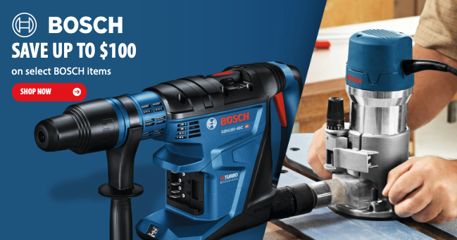 Bosch tool deals at Acme Tools with up to $100 off 75 select Bosch power tools, rotary hammers, lasers, and accessories, sale ends July 31, 2026.
