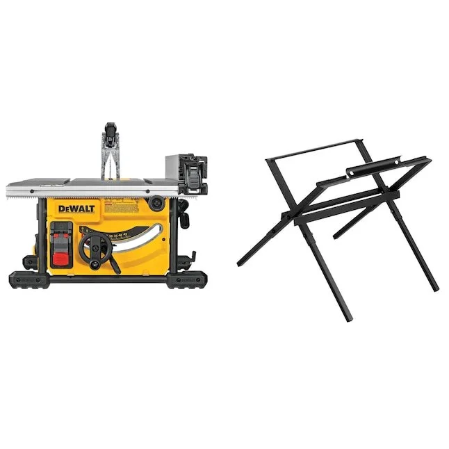 DEWALT 8.25 inch 15 Amp portable jobsite table saw with folding stand on sale for $329 at Lowe's