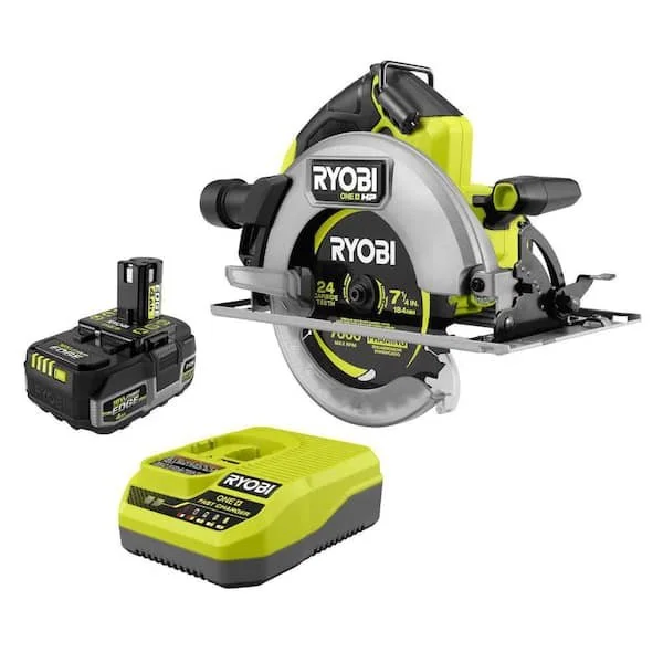 RYOBI ONE+ HP 18V brushless cordless 7-1/4 inch circular saw kit with 4Ah HIGH PERFORMANCE EDGE battery and charger 25% off at Home Depot