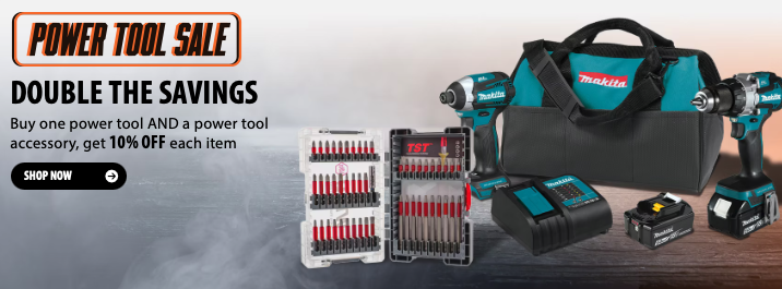 Professional Bosch random orbit sander and woodworking accessories on a wooden workbench.