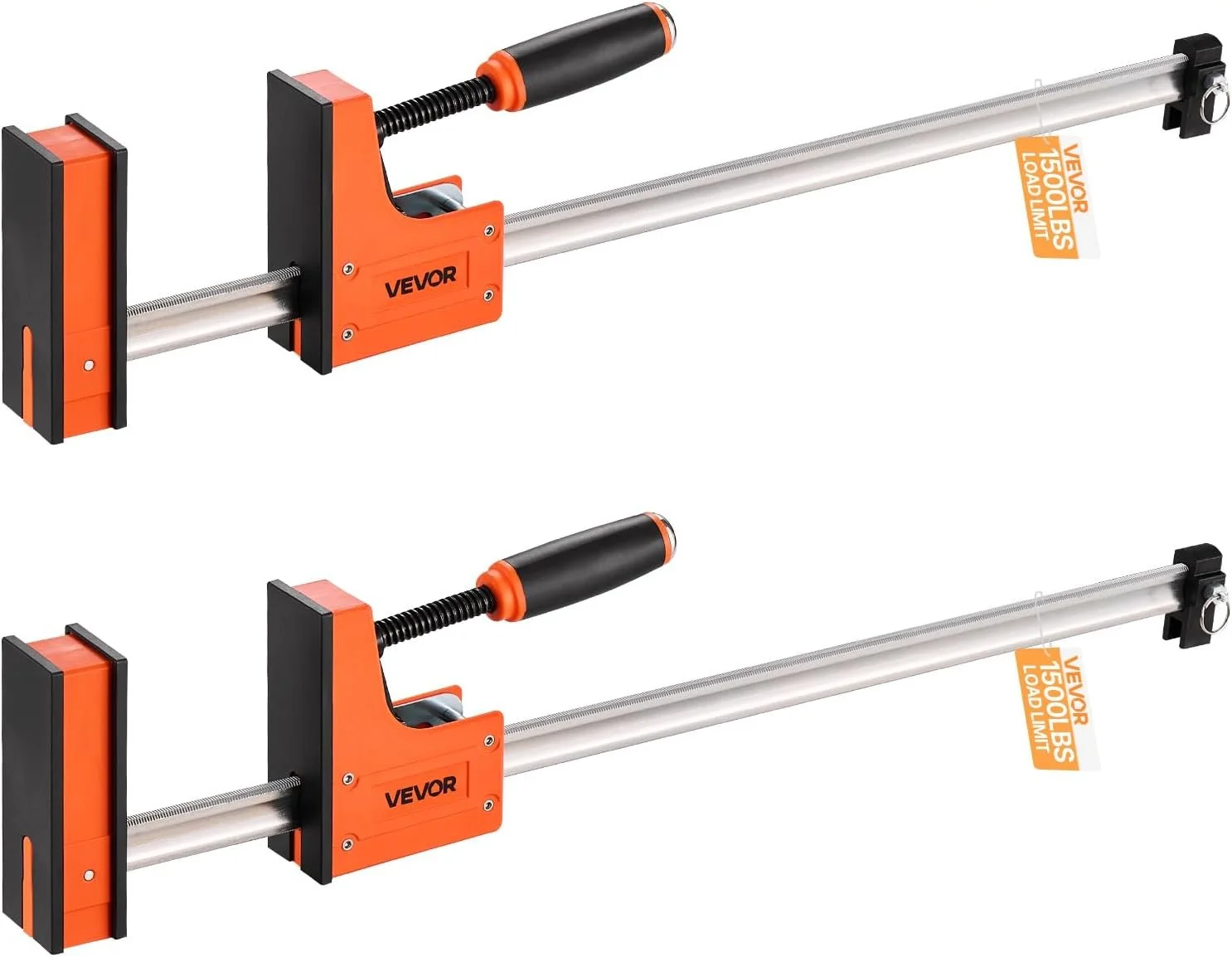 VEVOR 30 inch parallel bar clamps for woodworking 2 pack set in orange with 1500 lb load limit