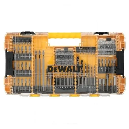 DEWALT Tough Grip 120 Piece Screwdriver Bit Set DWAF120SETTG with hard case on sale at Amazon