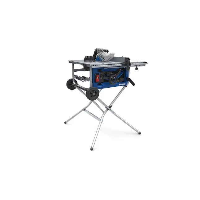 Kobalt 10 in 15 amp portable jobsite table saw with folding stand and 6 in wheels on sale for $249 at Lowe's